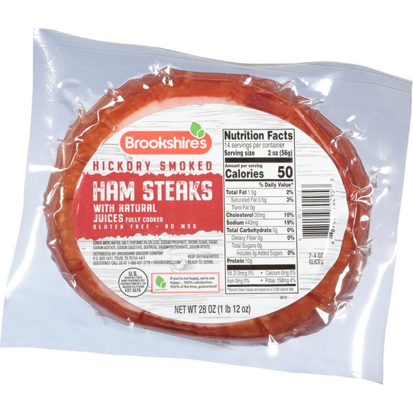 Lunch Meat Brookshire's Ham Steaks, Hickory Smoked hero