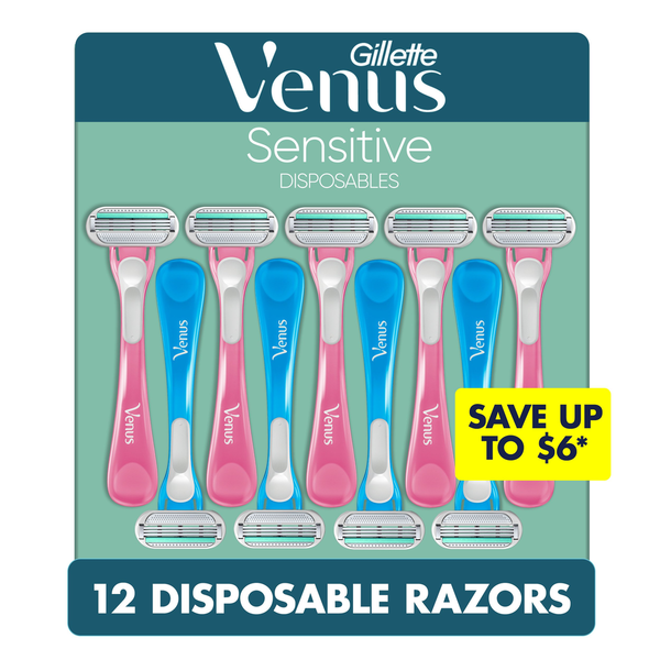 Shave Needs Gillette Venus Sensitive Plus Women's Disposable Razors hero