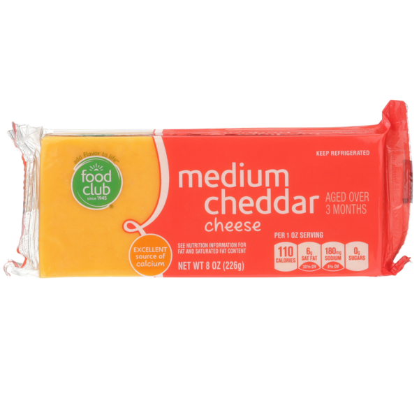 Food Club Medium Cheddar Cheese hero