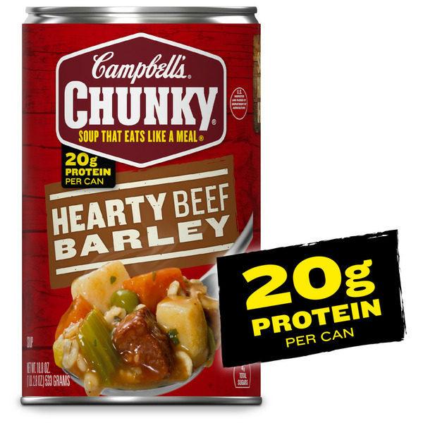 Soup, Broth & Bouillon Campbell's Chunky® Soup, Hearty Beef and Barley Soup hero