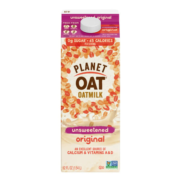 Planet Oat Unsweetened Original Oatmilk hero