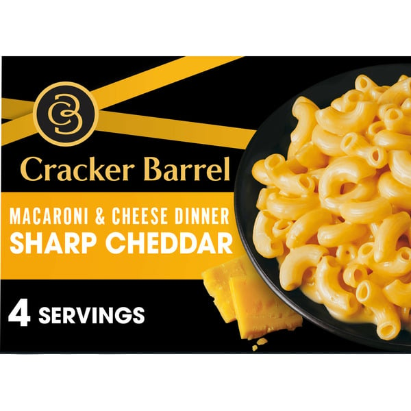 Boxed Meals & Side Dishes Cracker Barrel Sharp Cheddar Macaroni & Cheese Dinner hero