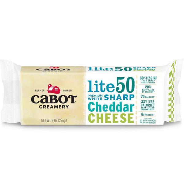 Packaged Cheese Cabot Light Vermont Sharp Cheddar Cheese hero