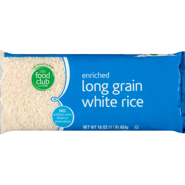 Grains, Rice & Dried Goods Food Club White Rice, Enriched, Long Grain hero