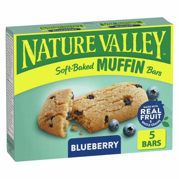 Breakfast Bars & Pastries Nature Valley Soft-Baked Muffin Bars, Blueberry, Snack Bars hero