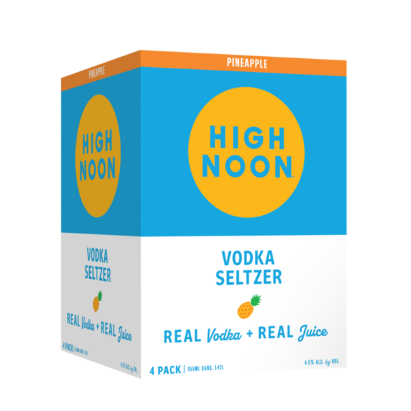 Vodka High Noon Pineapple Vodka Hard Seltzer 355ml Can 4pk hero