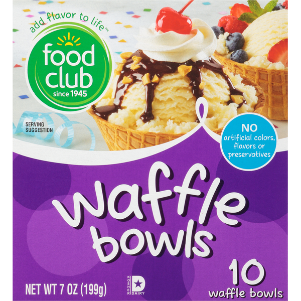 Ice Cream Toppings Food Club Waffle Bowls hero