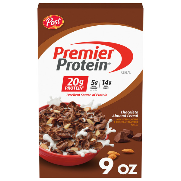 Cereal Post Premier Protein Chocolate Almond Cereal hero