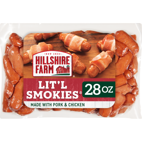 Hot Dogs, Bacon & Sausage Hillshire Farm Lit'l Smokies Smoked Sausage, 28 ounces hero