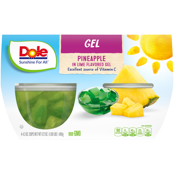 Canned Fruit & Applesauce Dole Pineapple in Lime Flavored Gel hero