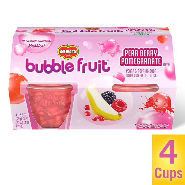 Fruit & Vegetable Snacks Del Monte Bubble Fruit, Pear Berry Pomegranate Flavor hero