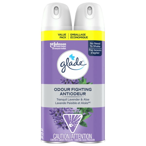 Air Fresheners & Deodorizers Glade Room Spray Air Freshener, Tranquil Lavender & Aloe hero