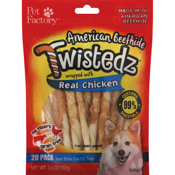 More Household Pet Factory Twist Sticks, American Beefhide, 5 Inches, 20 Pack hero