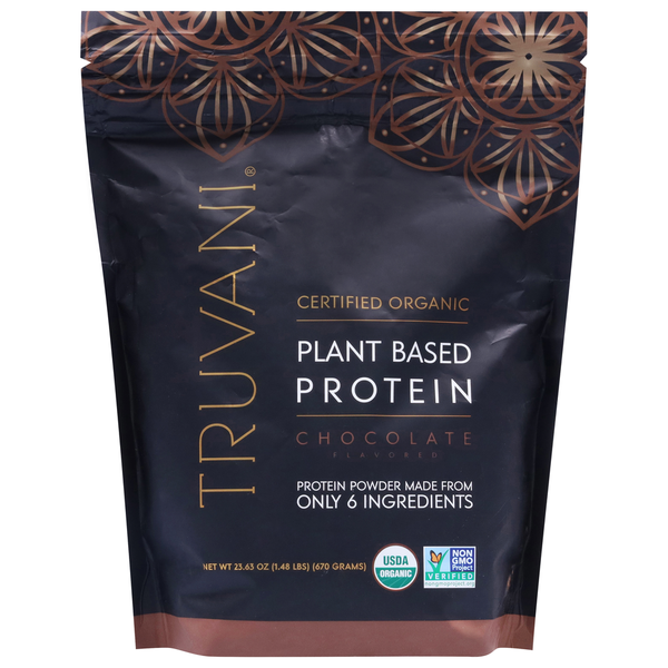 Truvani Protein Powder, Chocolate Flavored, Plant Based hero