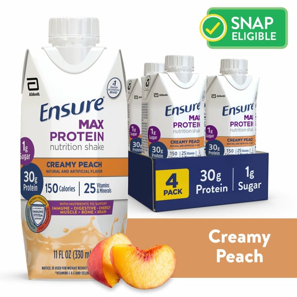 Protein & Meal Replacements Ensure Max Protein Nutrition Shake, Creamy Peach hero