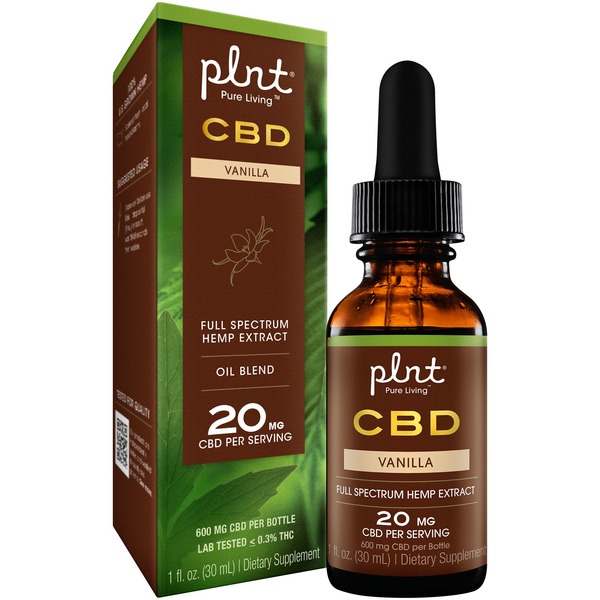 CBD Essential Oils Plnt 20mg Vanilla CBD Full Spectrum Hemp Extract Oil hero