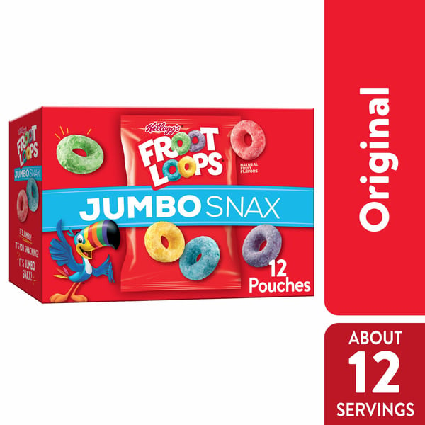 Cereal Kellogg Froot Loops Fruit Flavor Jumbo Snax Cereal hero