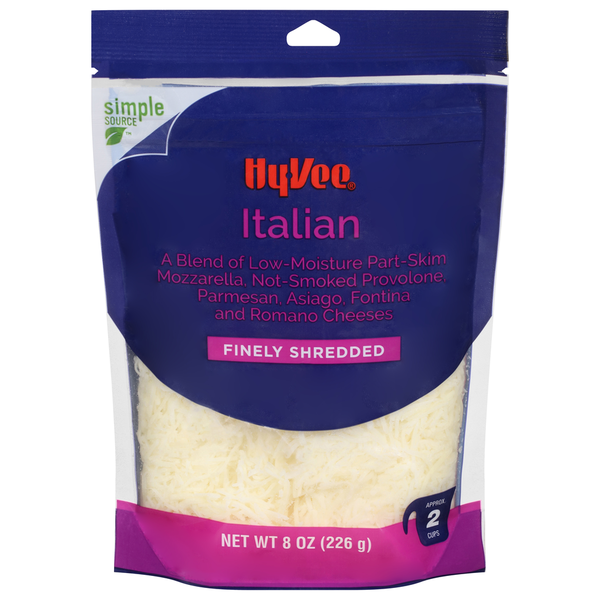 Packaged Cheese Hy-Vee Cheese, Italian, Finely Shredded hero