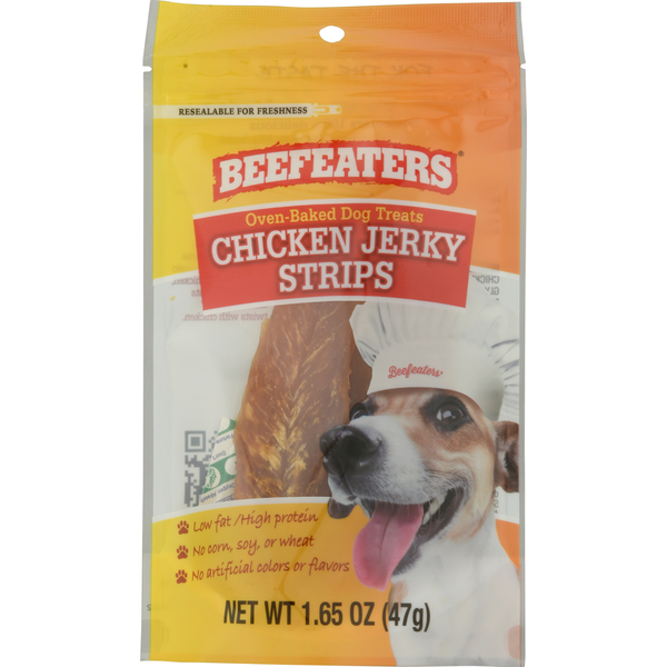 Popcorn & Jerky Beefeaters Dog Treats, Chicken Jerky Strips hero