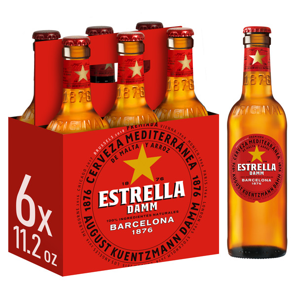 Imported Estrella Damm Barcelona Lager Beer Bottles hero