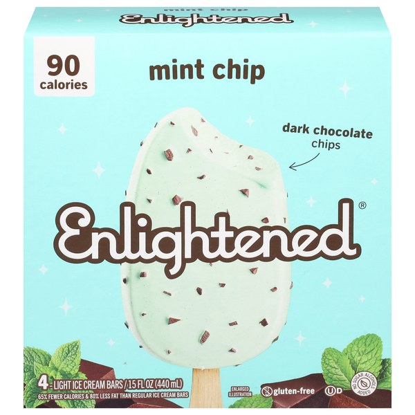 Ice Cream, Gelato & Ice Enlightened Ice Cream Bars, Mint Chip, Light hero