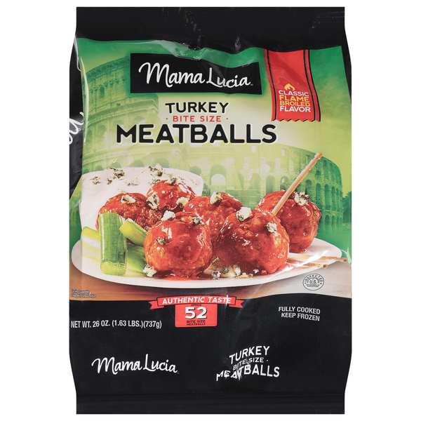 Packaged Poultry Mama Lucia Meatballs, Turkey, Bite Size hero