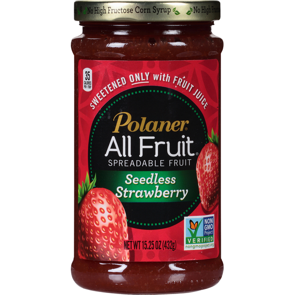 Spreads Polaner Gluten Free Seedless Strawberry Spreadable Fruit Strawberry Fruit Spread hero