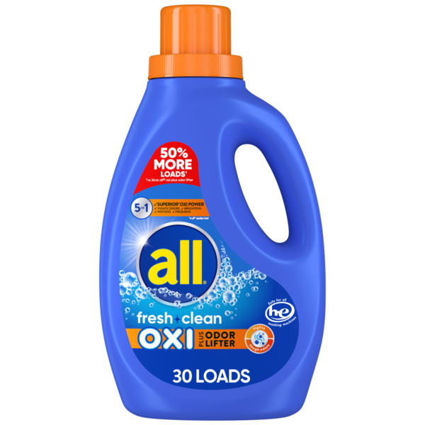 all Liquid Laundry Detergent  Oxi + Odor hero