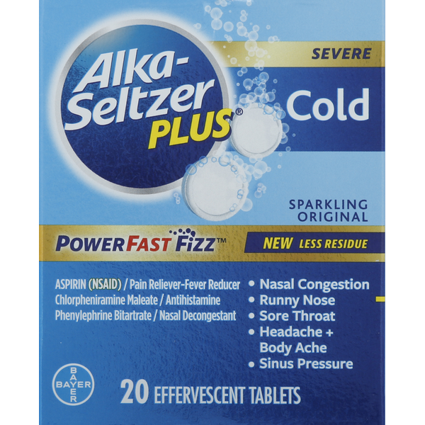 Cold, Flu & Allergy Alka-Seltzer Plus Severe Cold, Sparkling Original, Effervescent Tablets hero