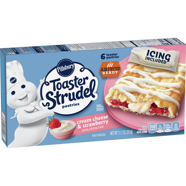 Frozen Breakfast Pillsbury Cream Cheese & Strawberry Toaster Strudel Pastries hero