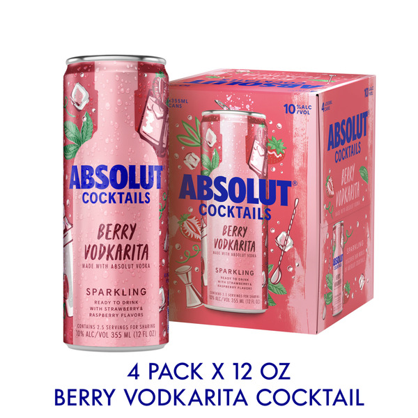 Liquor Absolut Vodka Ready to Drink Berry Vodkarita Cocktails hero