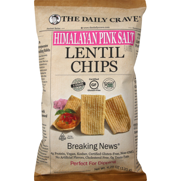 Chips & Pretzels The Daily Crave Lentil Chips, Himalayan Pink Salt hero