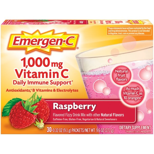 Vitamins & Supplements Emergen-C Vitamin C Fizzy Drink Mix Raspberry hero