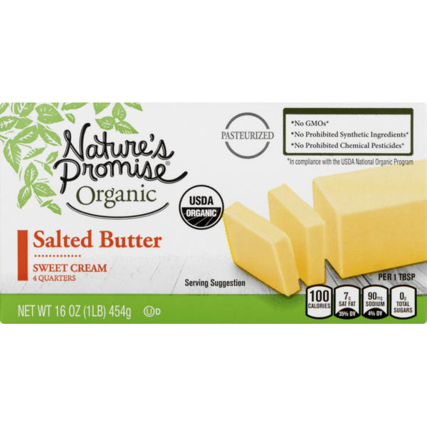 Butter Nature's Promise Organic Sweet Cream Salted Butter hero