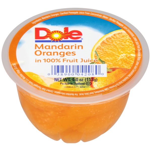 Canned Fruit & Applesauce Dole in 100% Fruit Juice Mandarin Oranges hero