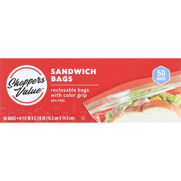 Food Storage Shoppers Value Sandwich Bags hero