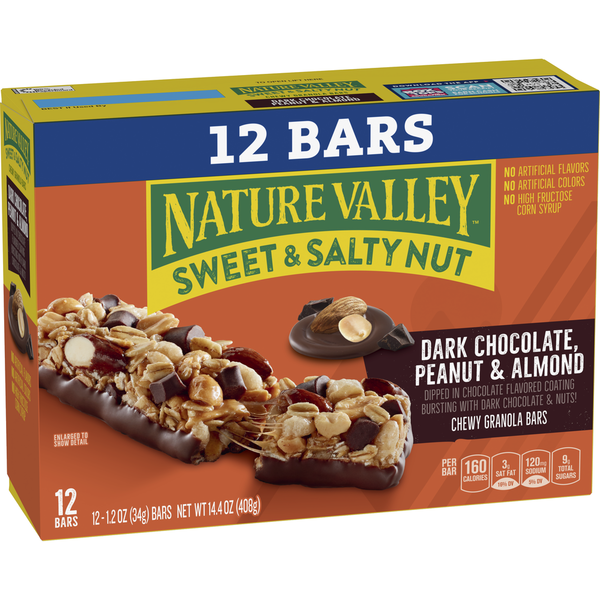 Energy & Granola Bars Nature Valley Dark Chocolate Peanut Almond Sweet & Salty Granola Bars hero