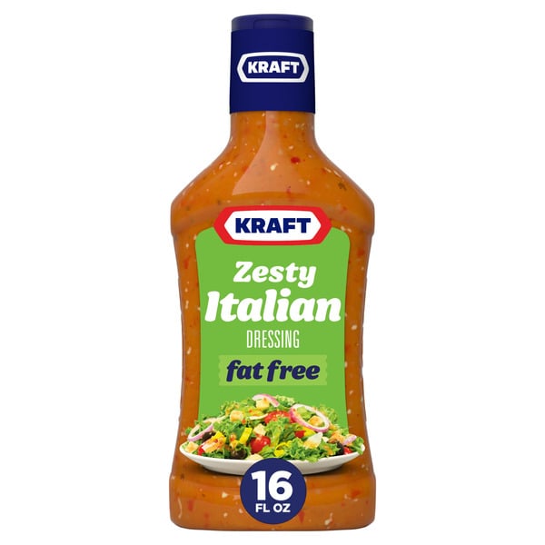 Salad Dressing, Oils & Vinegars Kraft Zesty Italian Fat Free Salad Dressing hero