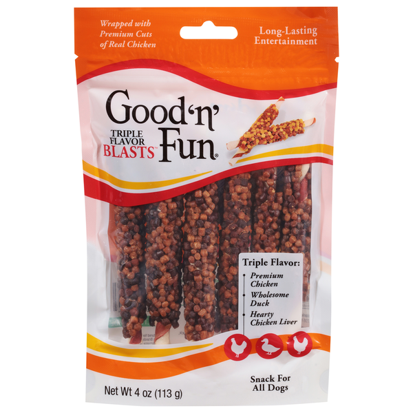 Dog Treats & Chews Good 'n' Fun Snack for All Dogs, Triple Flavor, Blasts hero