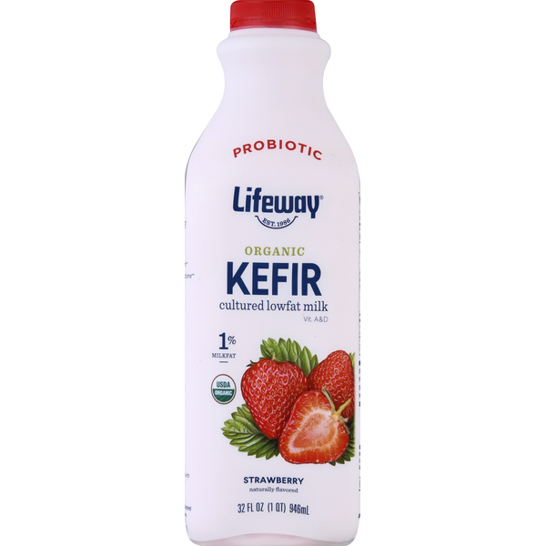 Yogurt/Kefir Lifeway Kefir, Organic, 1% Milkfat, Strawberry hero