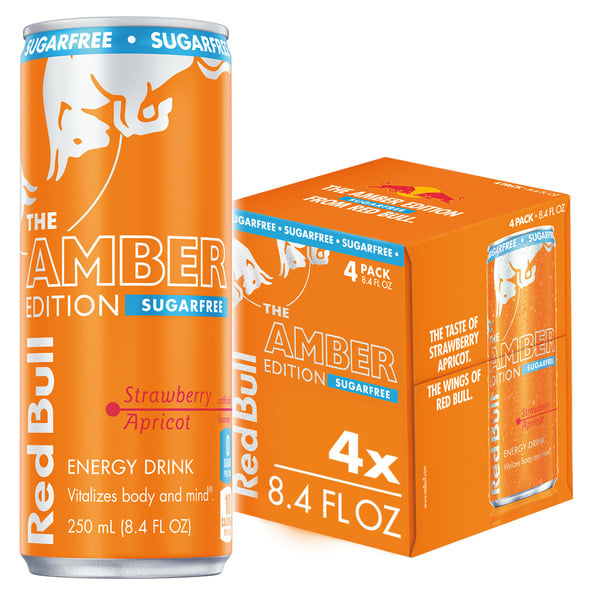 Red Bull Sugar Free Amber Edition Strawberry Apricot Energy Drink hero