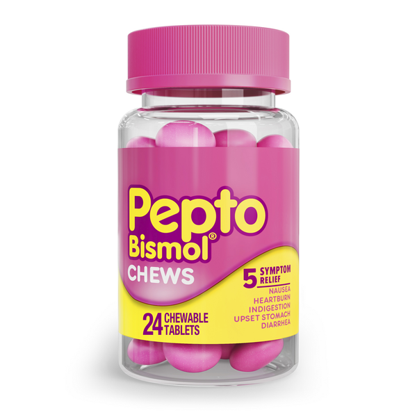 Pepto-Bismol Pepto Bismol Chews, Fast and Effective Digestive Relief, 24 Chewable Tablets hero