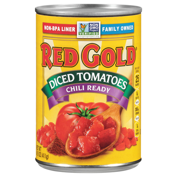 Canned & Jarred Vegetables Red Gold Chili Ready Diced Tomatoes hero