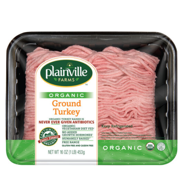 Packaged Poultry Plainville Farms Organic ground turkey hero