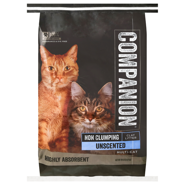 Cat Litter & Supplies Companion Clay Litter, Multi-Cat, Unscented, Non Clumping, Highly Absorbent hero