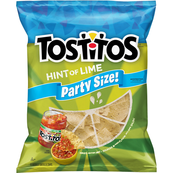 Chips & Pretzels Tostitos Tortilla Chips, Hint of Lime, Party Size hero