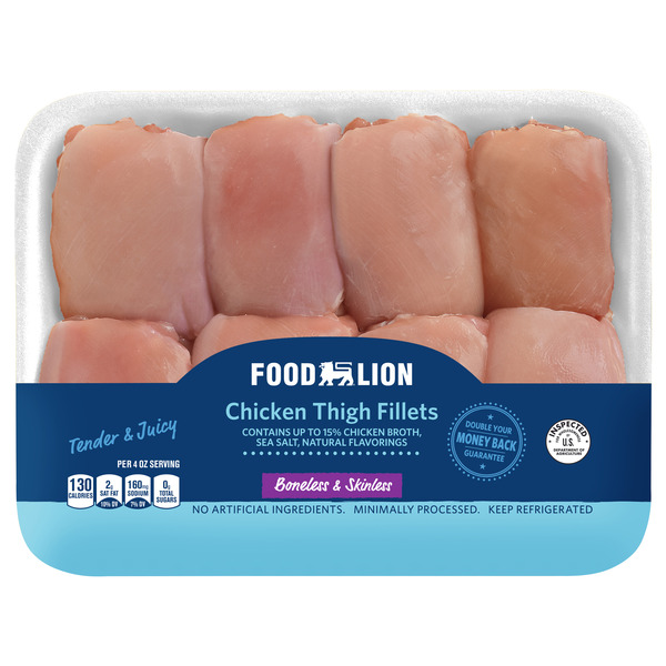 Fresh Chicken & Turkey Food Lion Hand Trimmed Boneless Chicken Thighs hero