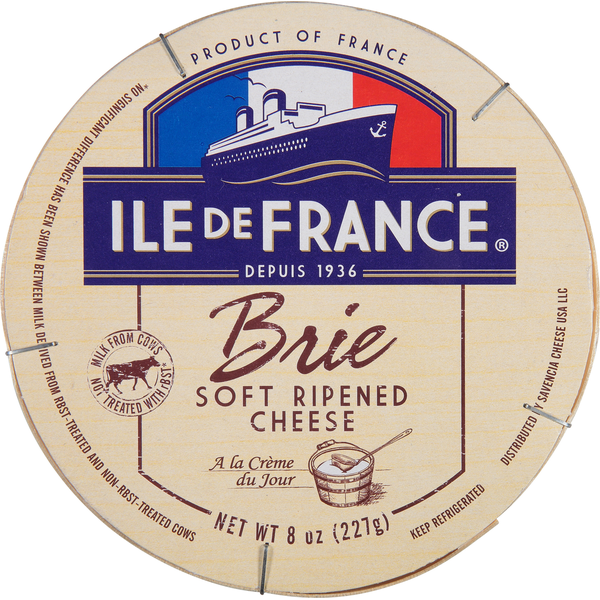 Specialty Cheeses Ile de France Cheese, Soft Ripened, Brie hero