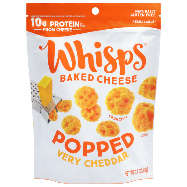 Whisps Baked Cheese, Very Cheddar, Popped hero