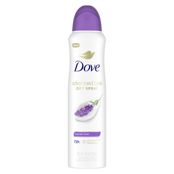 Deodorants Dove Dry Spray Antiperspirant Deodorant Lavender Fresh, hero